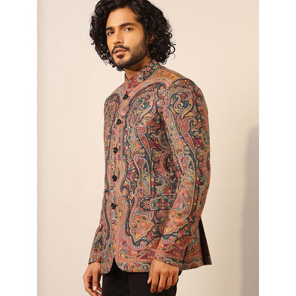 Dusala India Multi-Colour Rehan Fine Wool Silk Full Blazer