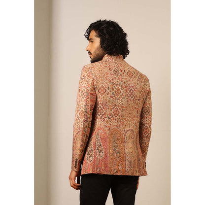 Dusala India Beige Advait Fine Wool Silk Full Blazer