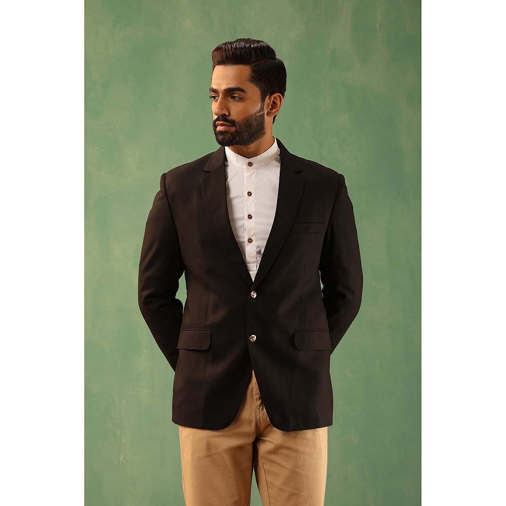Dusala India Black Aron Solid Blazer