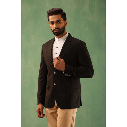 Dusala India Black Aron Solid Blazer