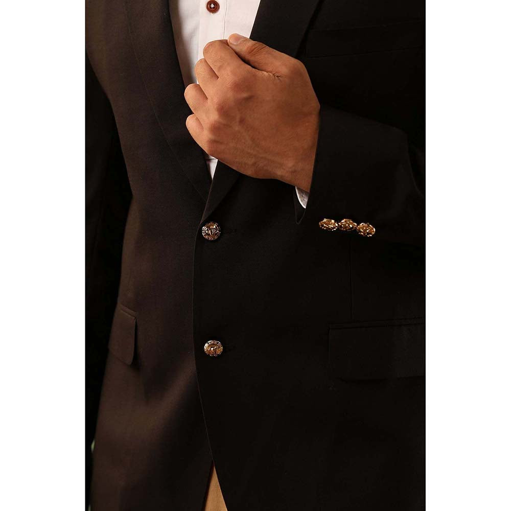 Dusala India Black Aron Solid Blazer