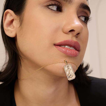 Dusala India White Cancer Zodiac Pendant 18K Gold-Plated Necklace