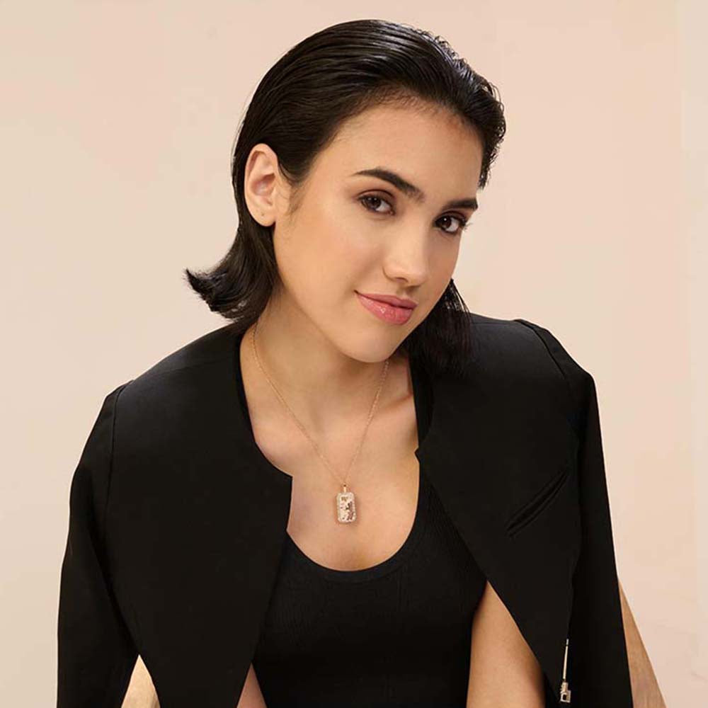 Dusala India White Virgo Zodiac Pendant 18K Gold-Plated Necklace