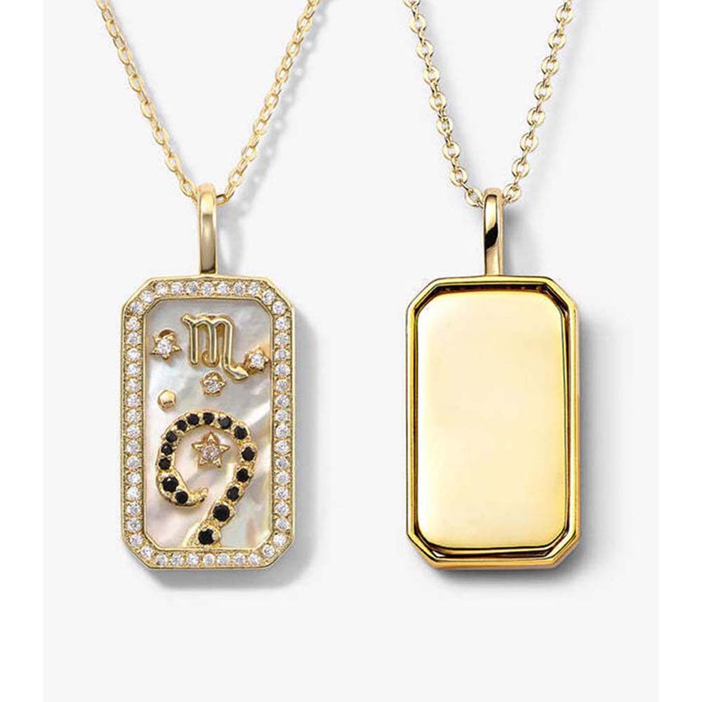 Dusala India White Scorpio Zodiac Pendant 18K Gold-Plated Necklace