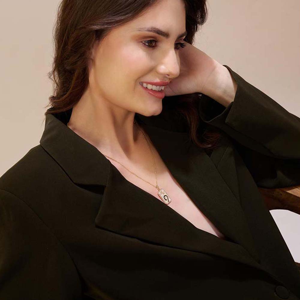 Dusala India White Scorpio Zodiac Pendant 18K Gold-Plated Necklace