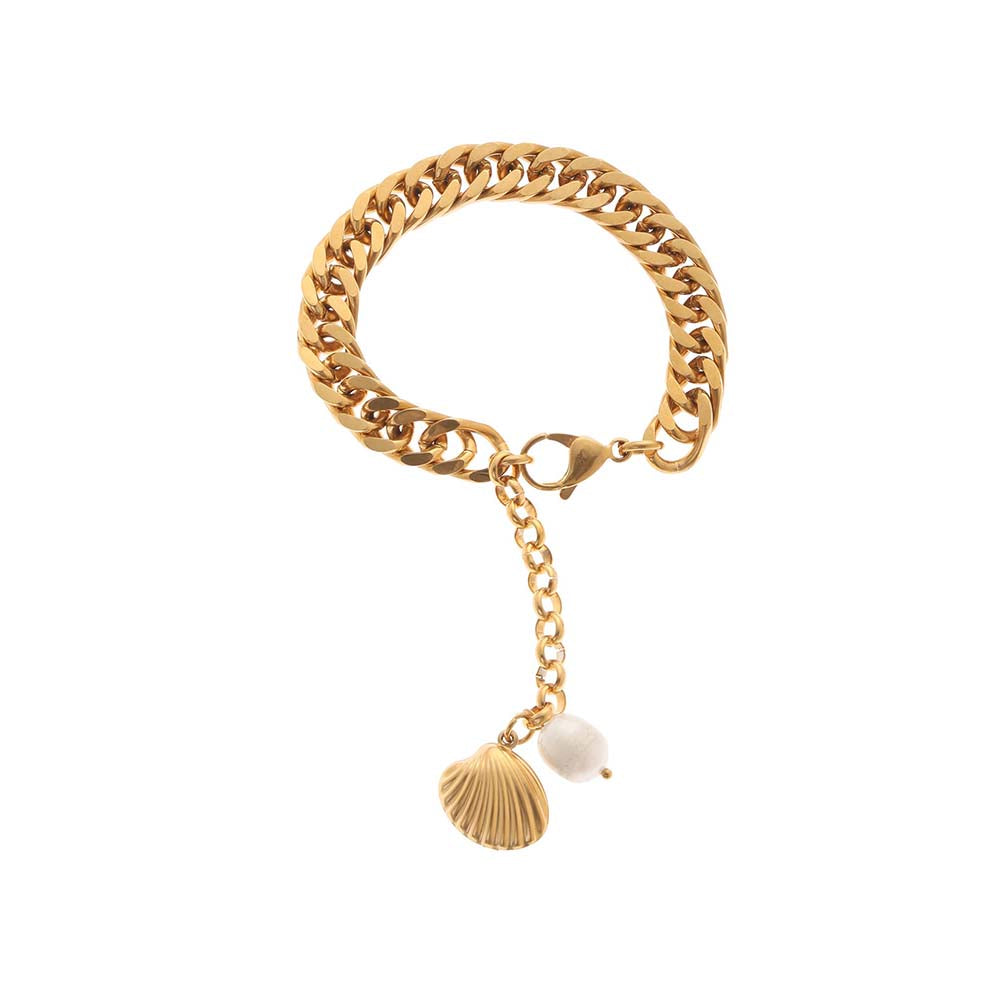 Dusala India White Shell Chic Bracelet