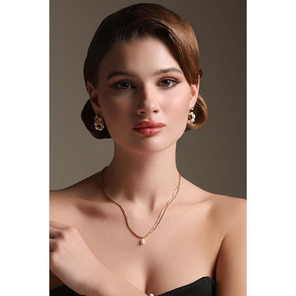 Dusala India White Double Delight Necklace