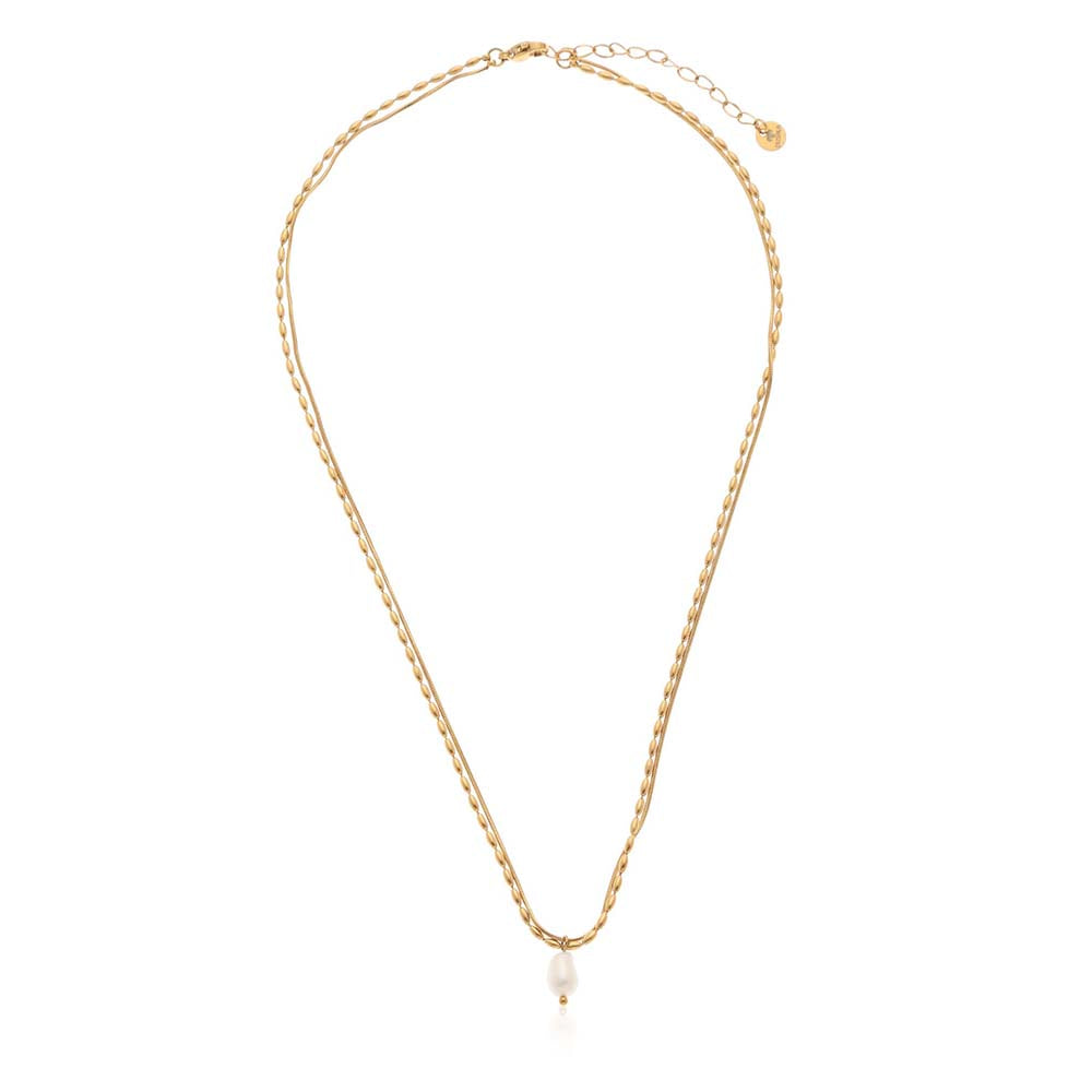 Dusala India White Double Delight Necklace