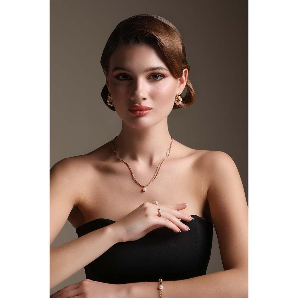 Dusala India White Double Delight Necklace