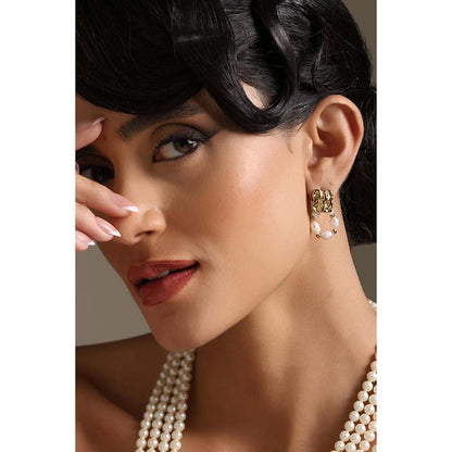 Dusala India White Handmade Elegance Earrings