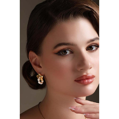 Dusala India White Starry Luxe Earrings