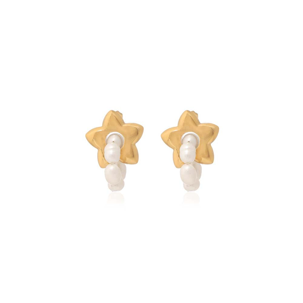 Dusala India White Starry Luxe Earrings