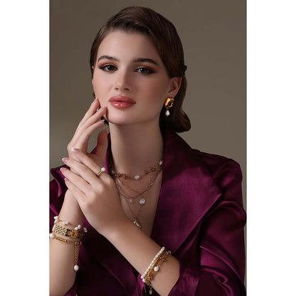 Dusala India White Square Chic Earrings