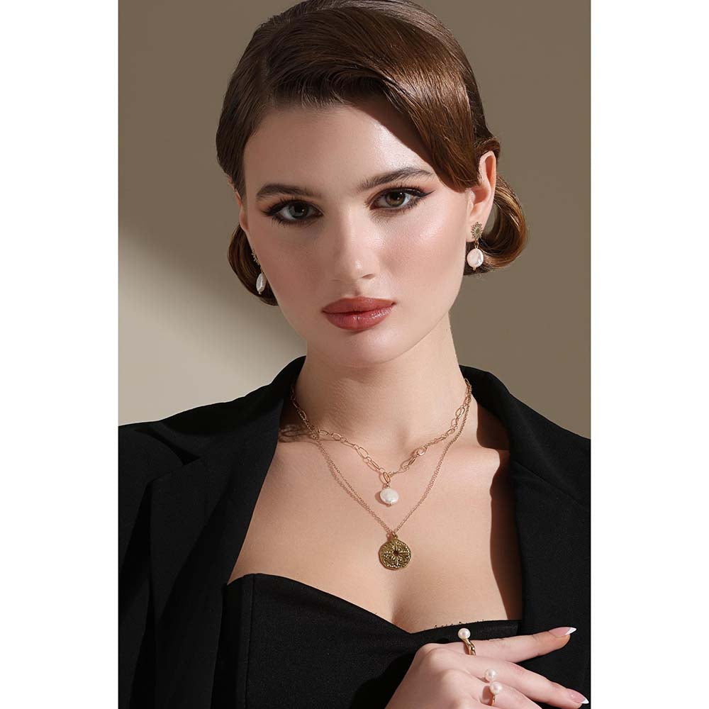 Dusala India White Snowflake Earrings