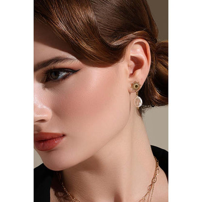 Dusala India White Snowflake Earrings