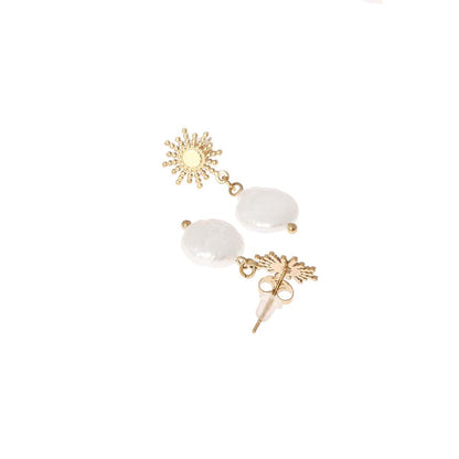 Dusala India White Snowflake Earrings