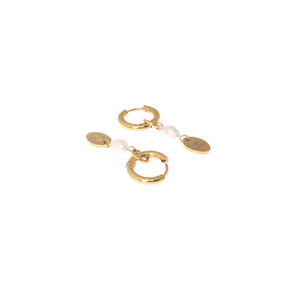 Dusala India White Flora Drop Earrings