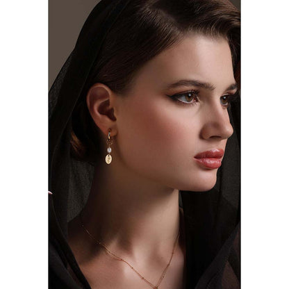 Dusala India White Flora Drop Earrings