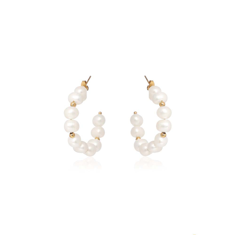 Dusala India White Irregular Beauty Earrings