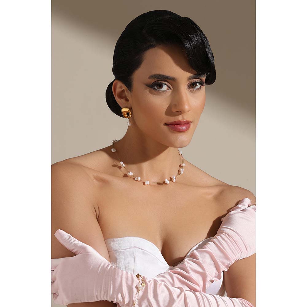 Dusala India White Pearl Elegance Necklace
