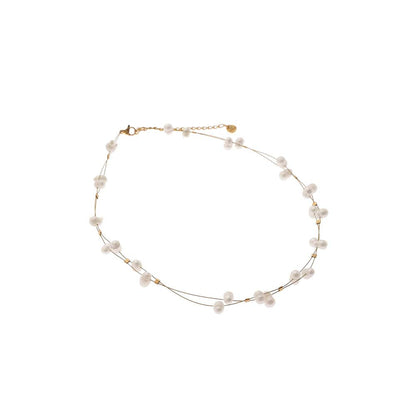 Dusala India White Pearl Elegance Necklace