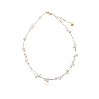 Dusala India White Pearl Elegance Necklace