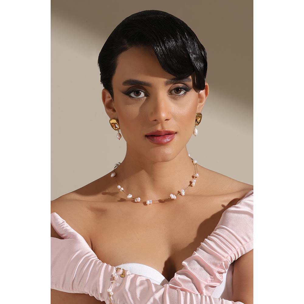 Dusala India White Pearl Elegance Necklace