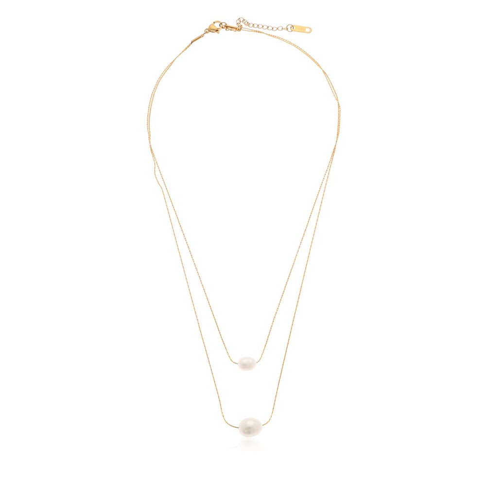 Dusala India White Layered Sophistication Necklace