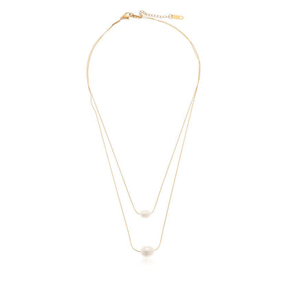 Dusala India White Layered Sophistication Necklace