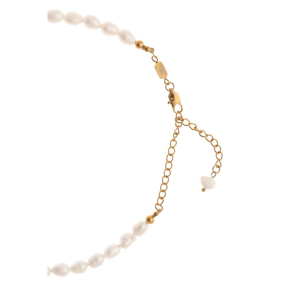 Dusala India White Clavicle Pearl Grace Necklace