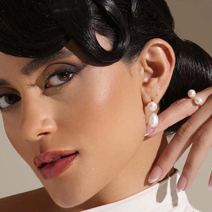 Dusala India White Daily Chic Earrings