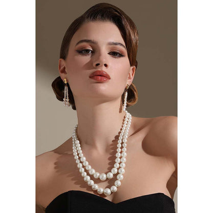 Dusala India White Tassel Dazzle Earrings