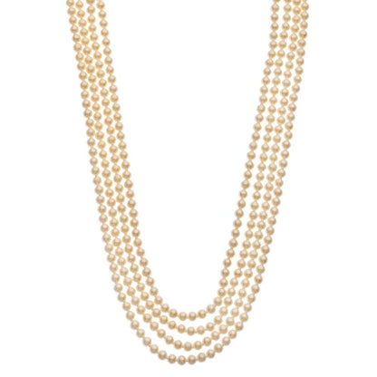 Dusala India White 4 Strand Mala Necklace