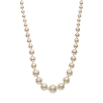 Dusala India White Graduated Natural Pearl Necklace