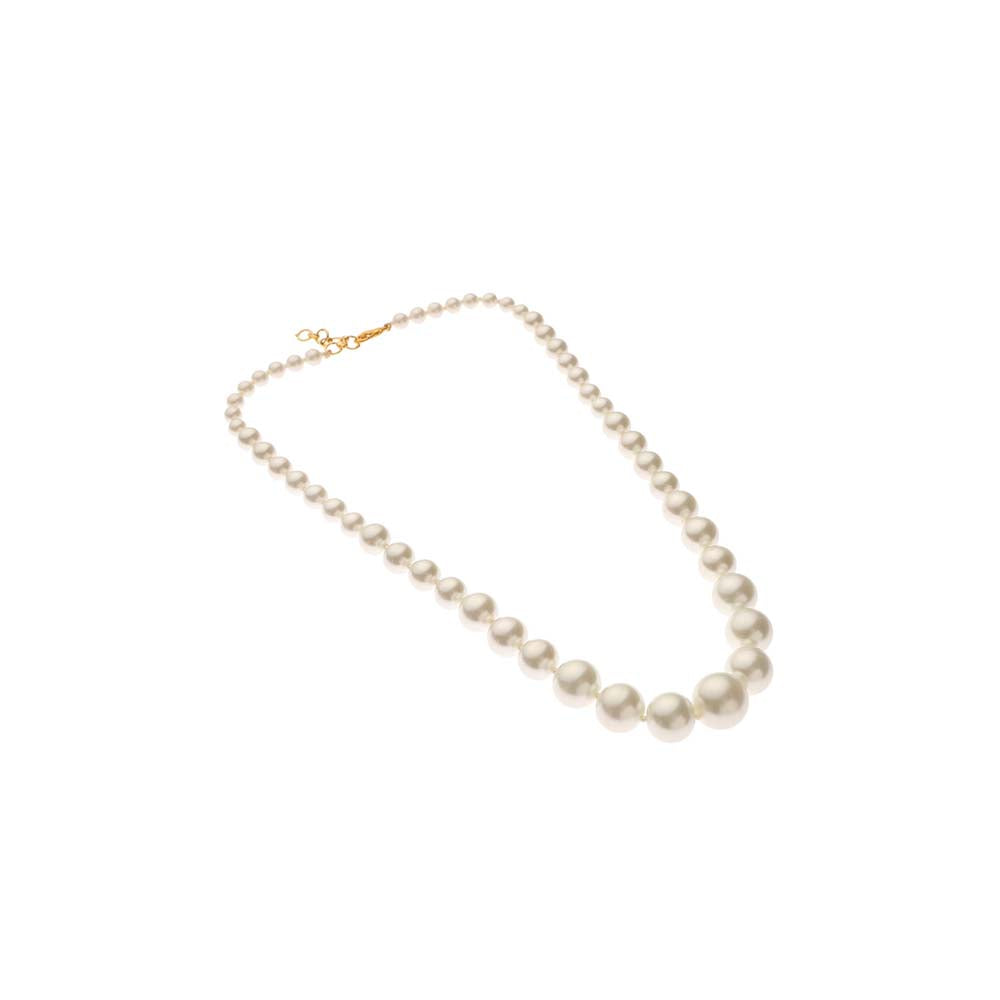 Dusala India White Graduated Natural Pearl Necklace
