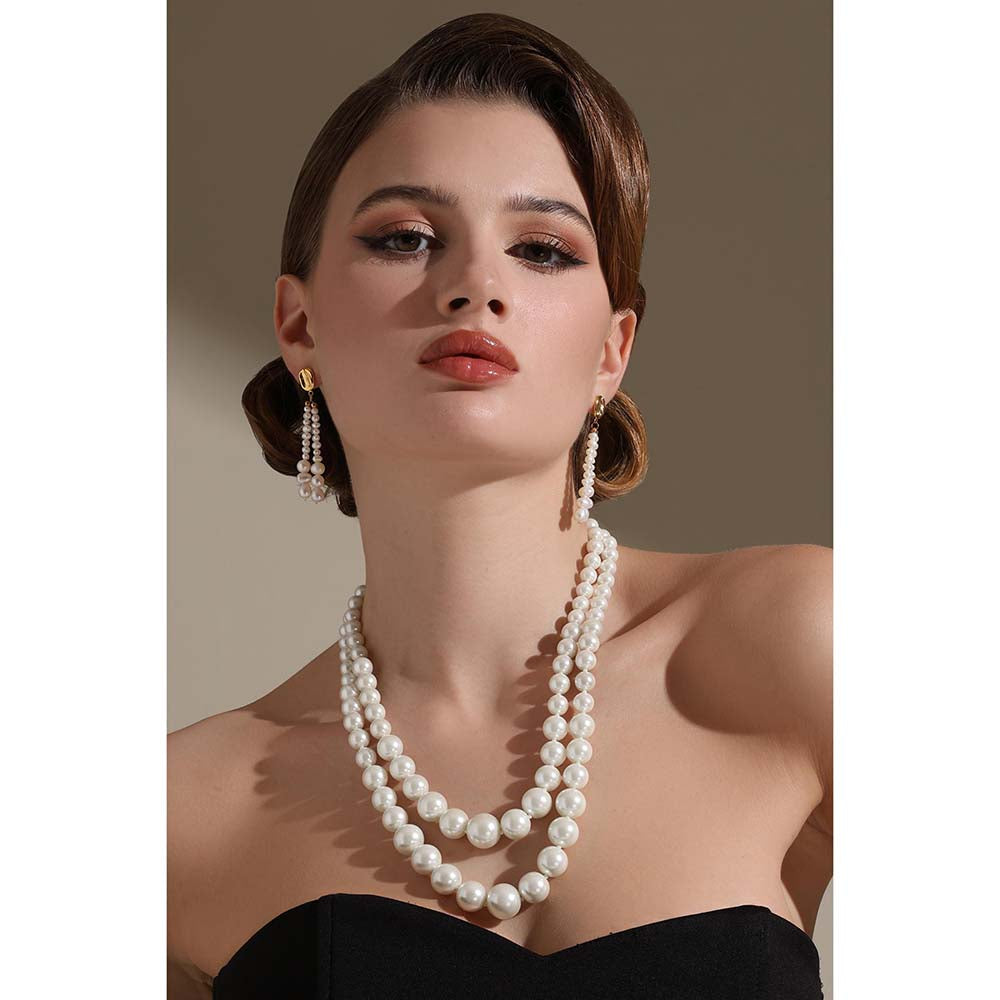 Dusala India White Double Trouble Necklace