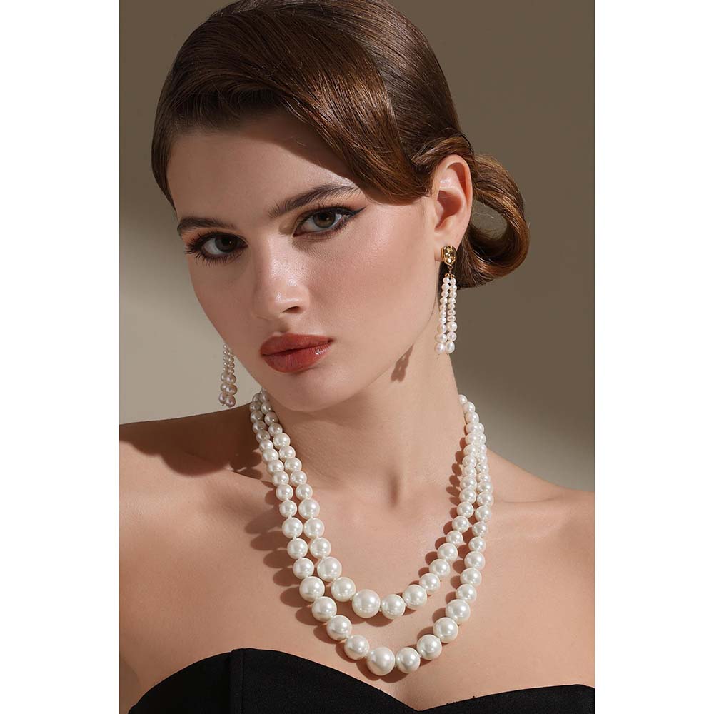 Dusala India White Double Trouble Necklace