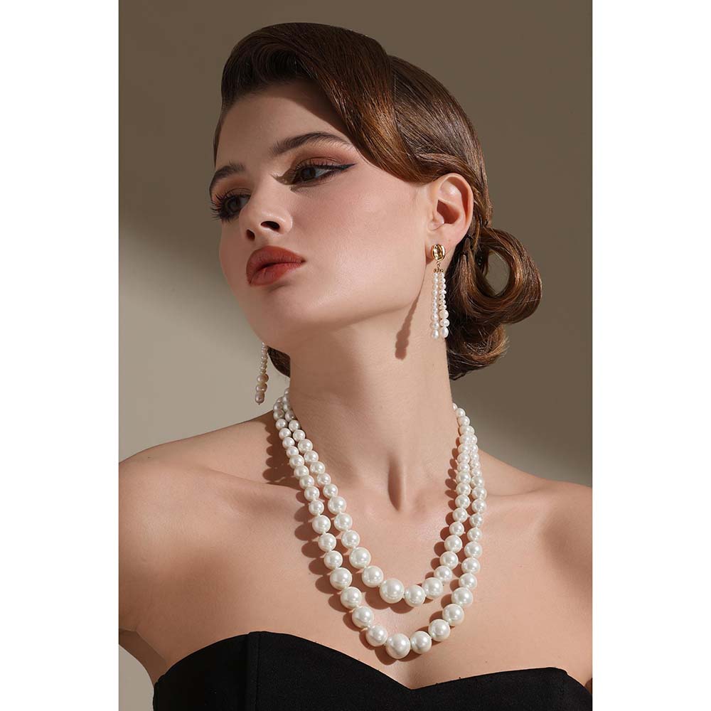 Dusala India White Double Trouble Necklace
