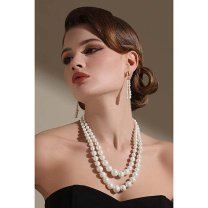 Dusala India White Double Trouble Necklace