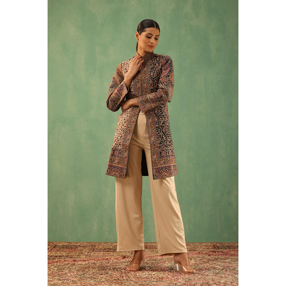 Dusala India Yukta Vintage Multi-Colour Floral Print Coat