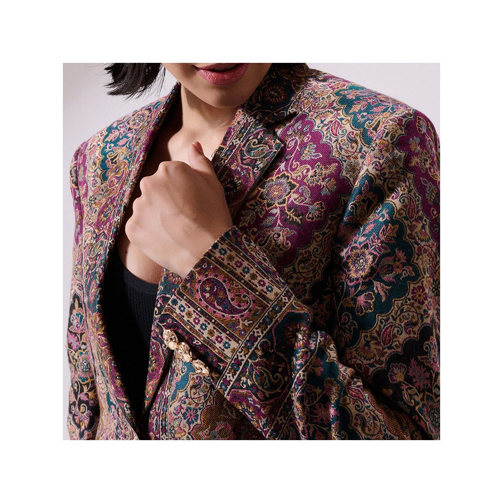 Dusala India Teertha Fine Wool Silk Women Blazer