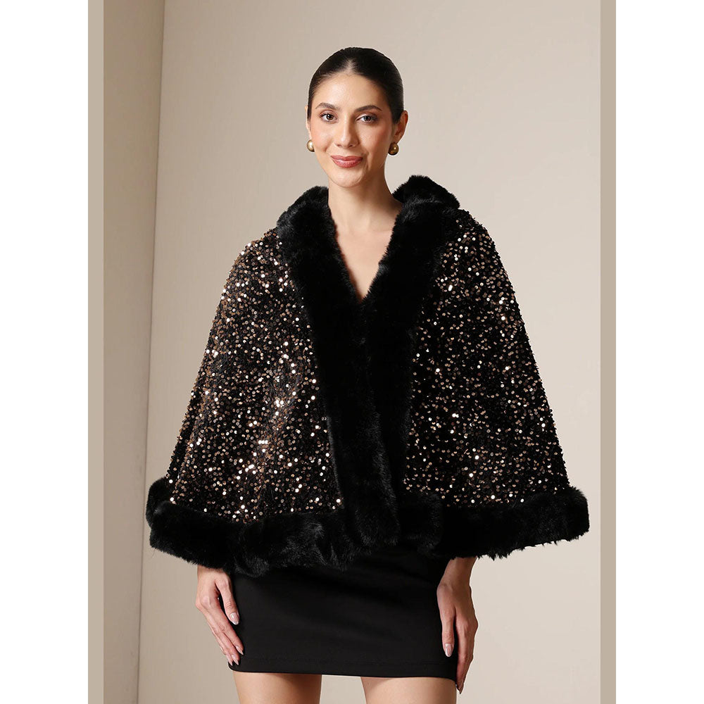 Dusala India Dusala Midnight Luxe Vegan Fur Cape
