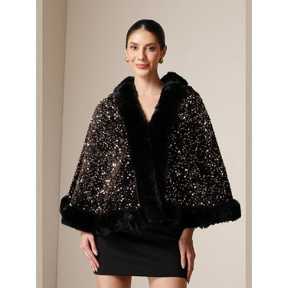 Dusala India Dusala Midnight Luxe Vegan Fur Cape