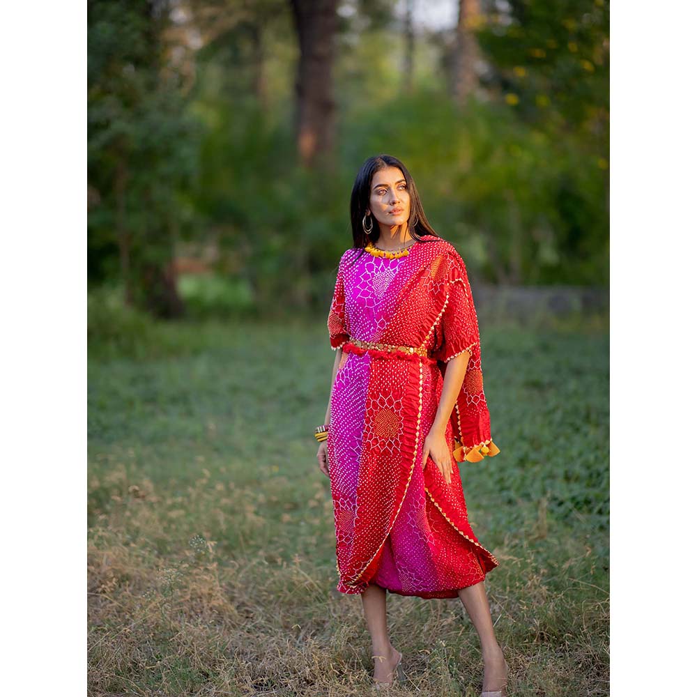 Dyelogue Drape Dress - Valley Of Flowers