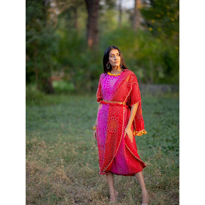 Dyelogue Drape Dress - Valley Of Flowers