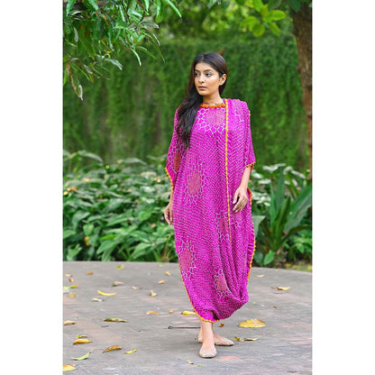 Dyelogue Drape Dress - Valley Of Flowers