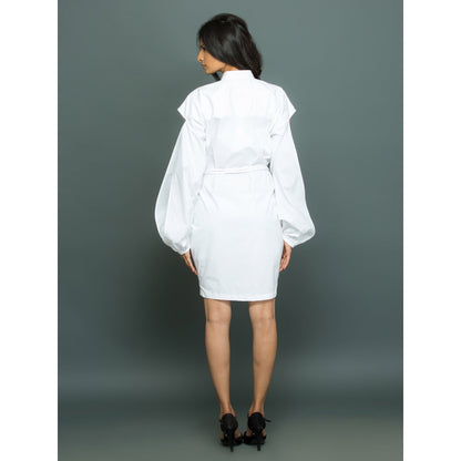 Echke Chinese Collared Shirt Dress