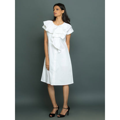 Echke Cap Sleeves Shirt Dress
