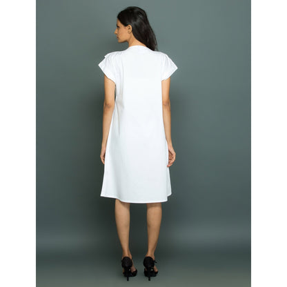 Echke Cap Sleeves Shirt Dress