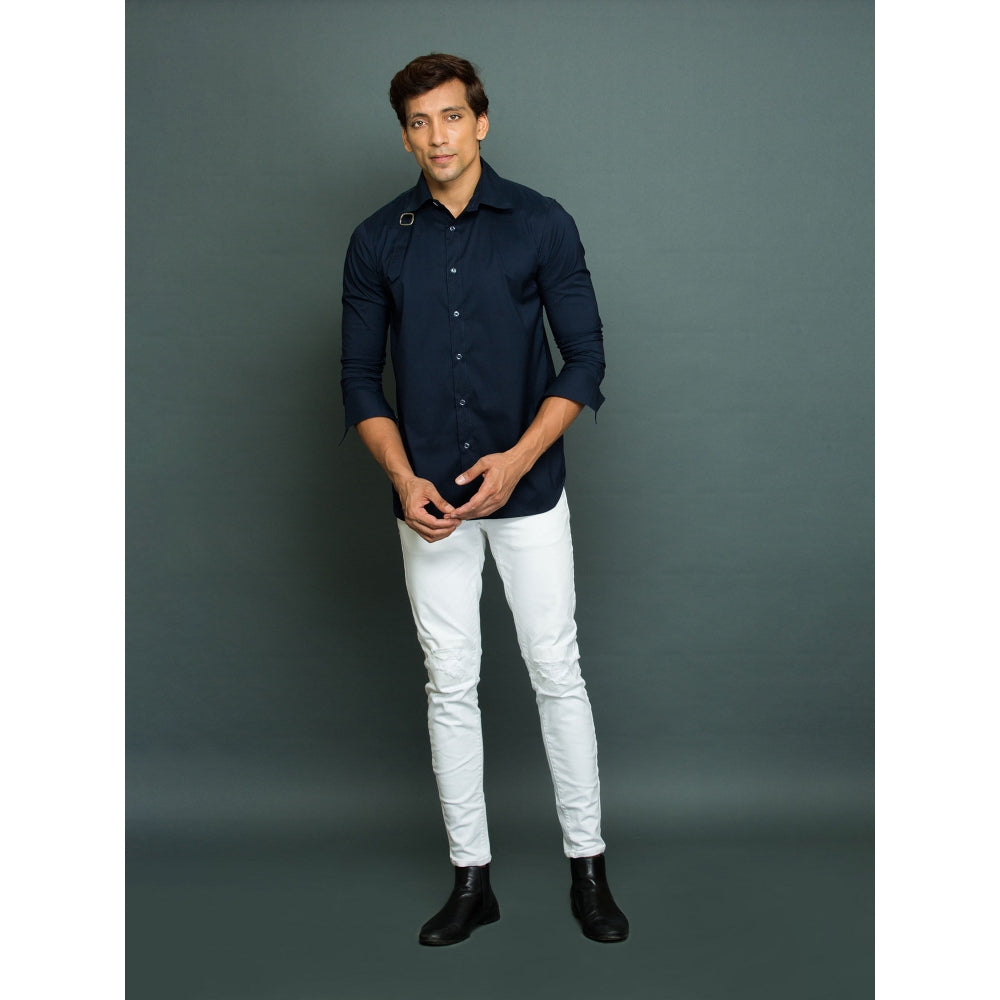 Echke Blue Shirt with Harness Self Patch and One Buckle
